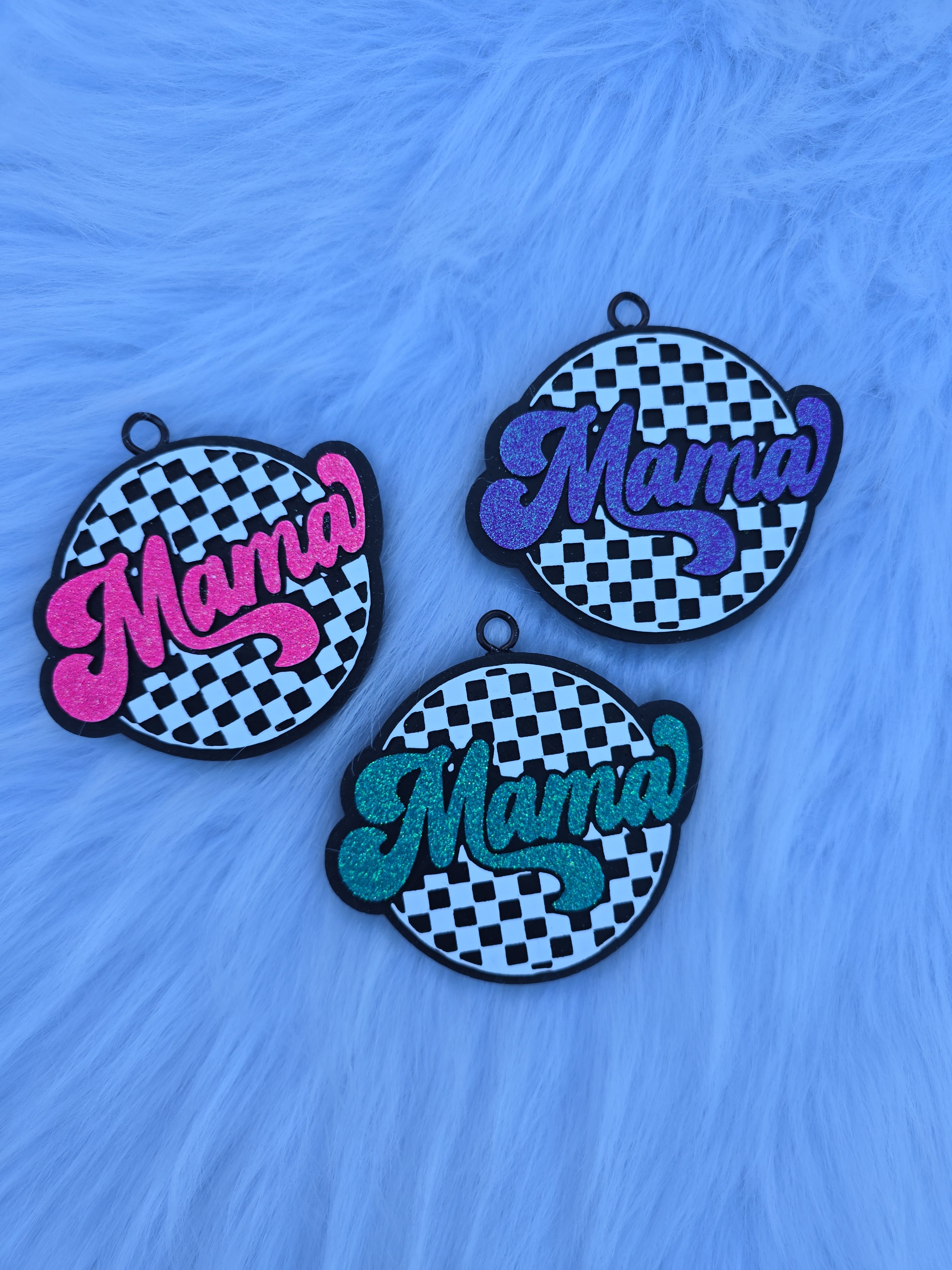 Mama Checkered Car Freshener | Trendy Mom Car Accessory