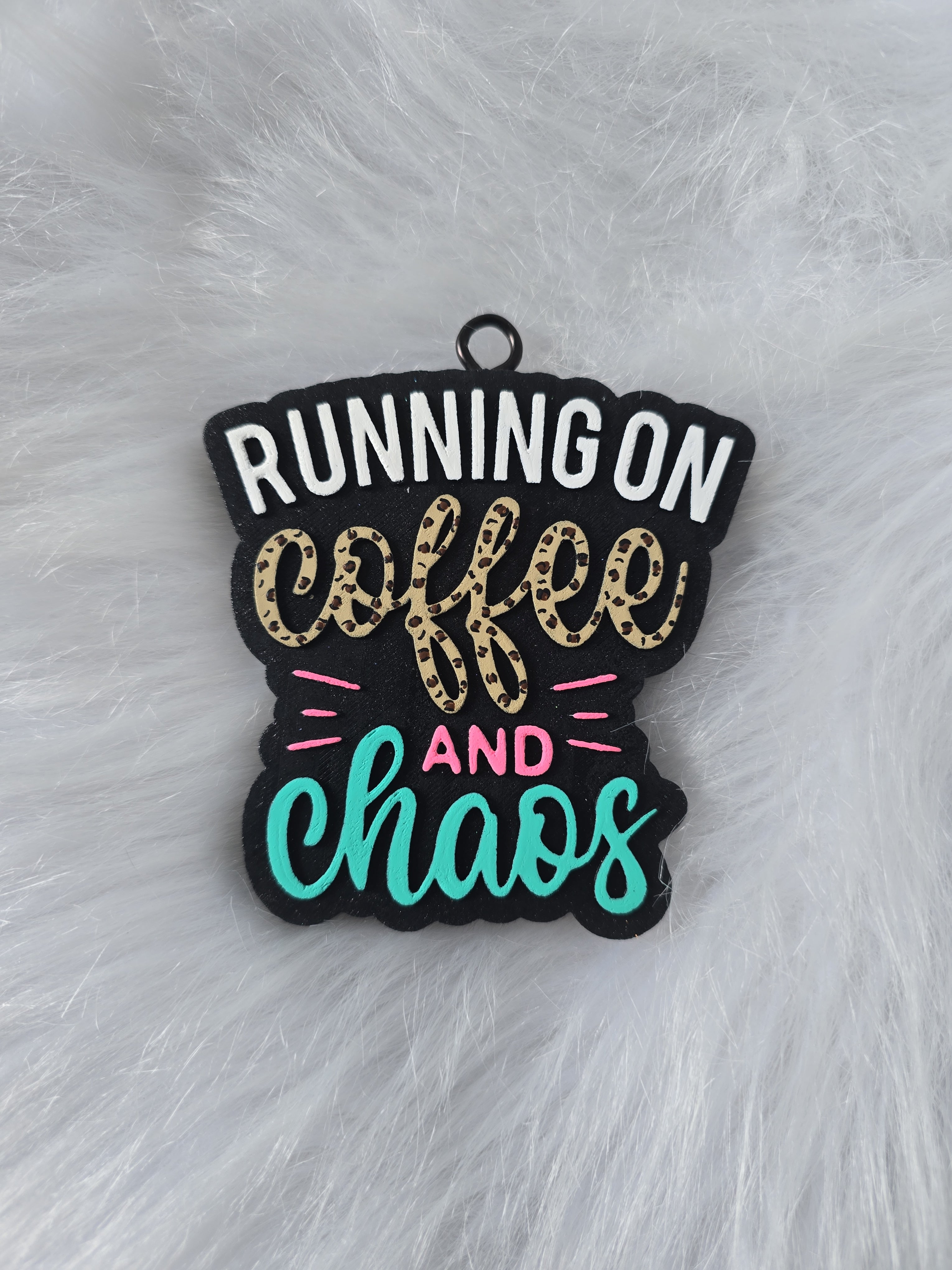 Running on Coffee and Chaos Car Freshener | Funny Mom Air Freshener