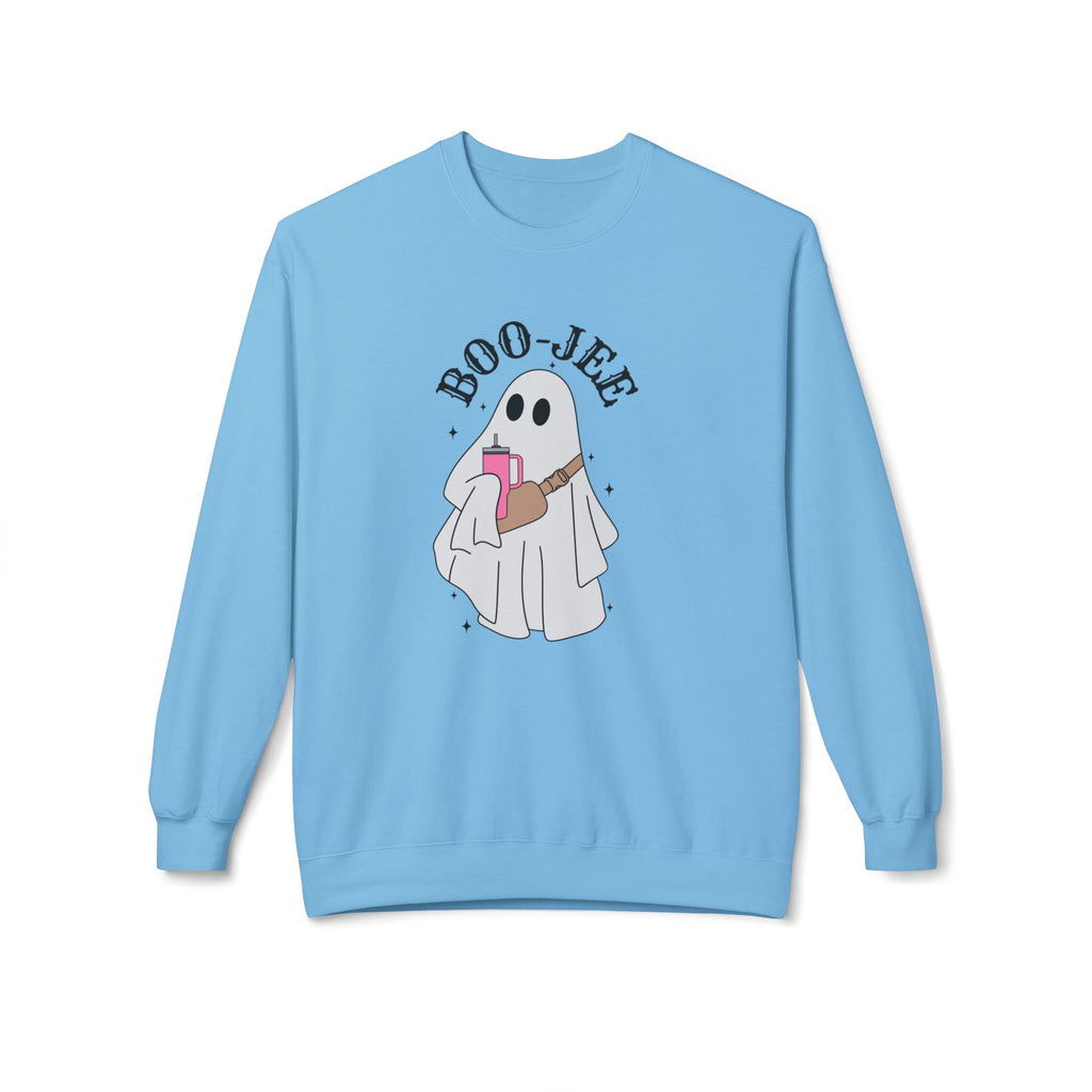 Boo-Jee Ghost Halloween Sweatshirt | Cozy Spooky Season Crewneck | Cute Ghost Coffee Fall Sweatshirt