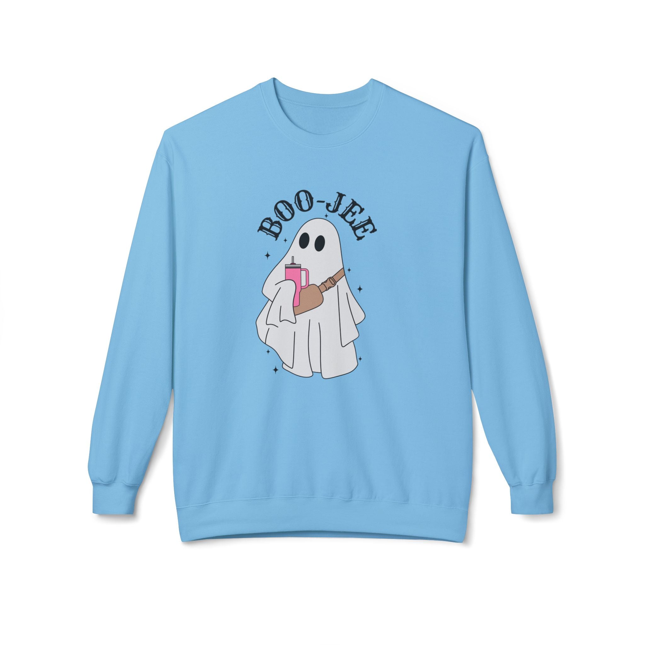 Boo-Jee Ghost Halloween Sweatshirt | Cozy Spooky Season Crewneck | Cute Ghost Coffee Fall Sweatshirt