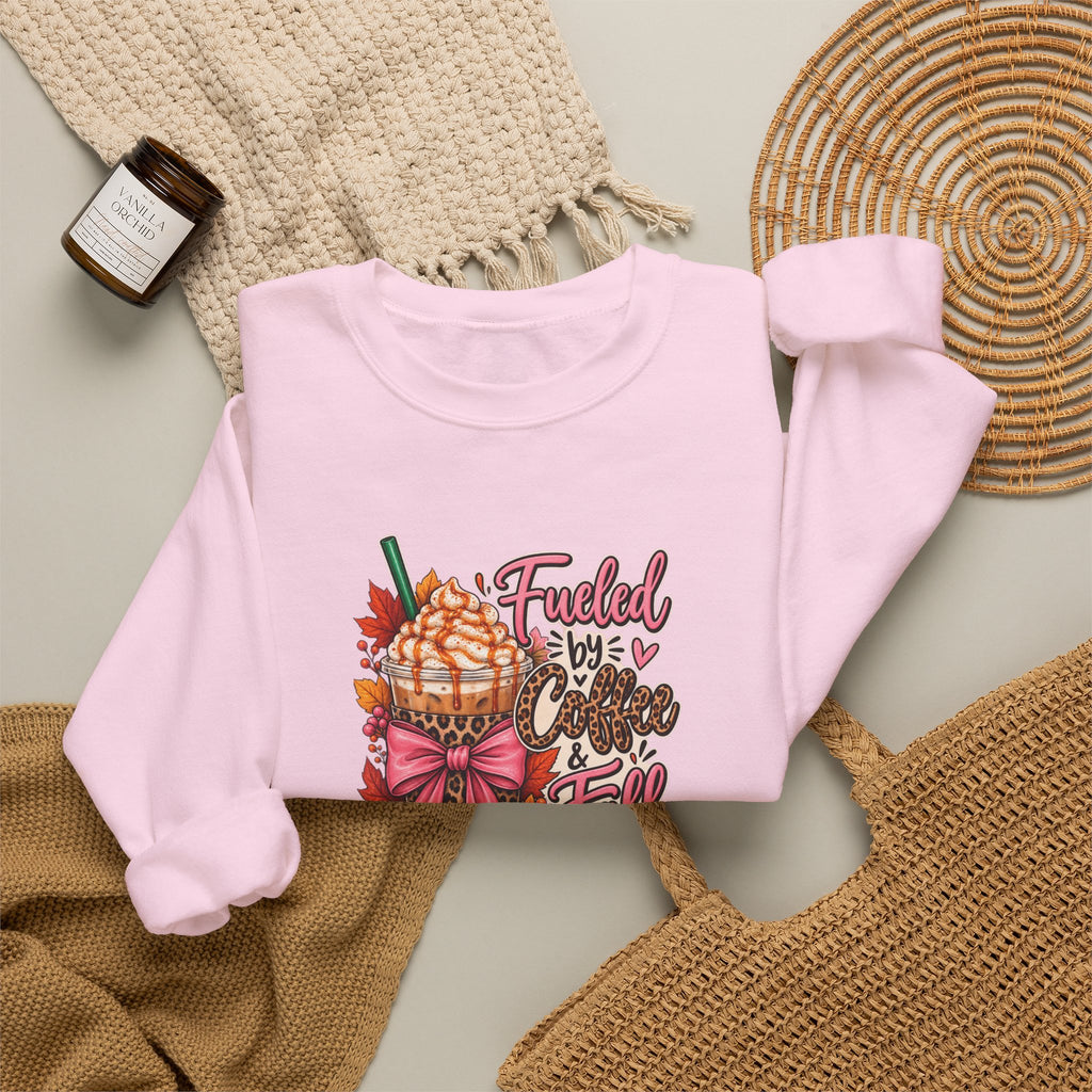 Fueled by Coffee & Fall Vibes Gildan Crewneck Sweatshirt