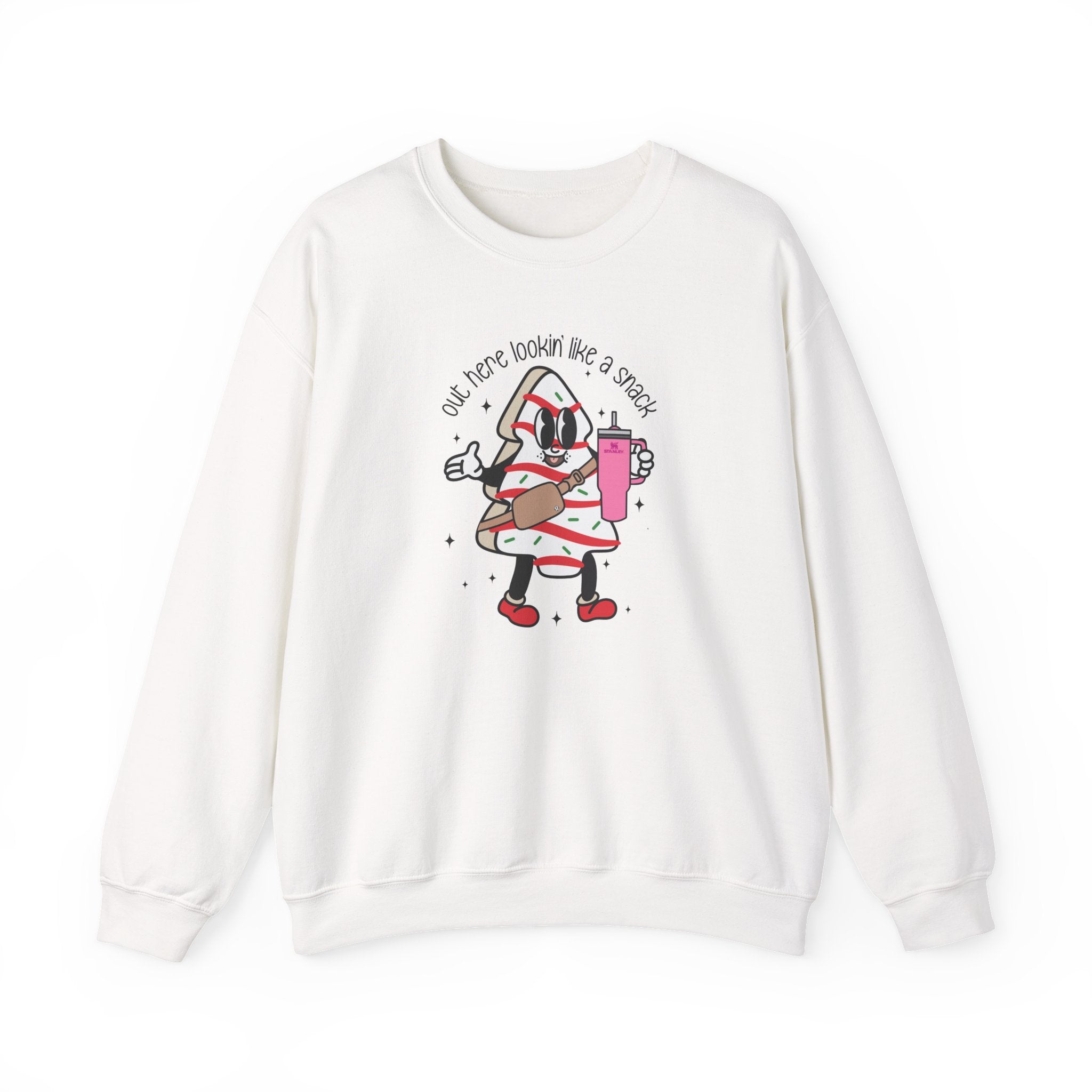 Out Here Looking Like a Snack Christmas Crewneck Sweatshirt | Gildan Unisex Holiday Sweatshirt | Funny Christmas Graphic Sweatshirt