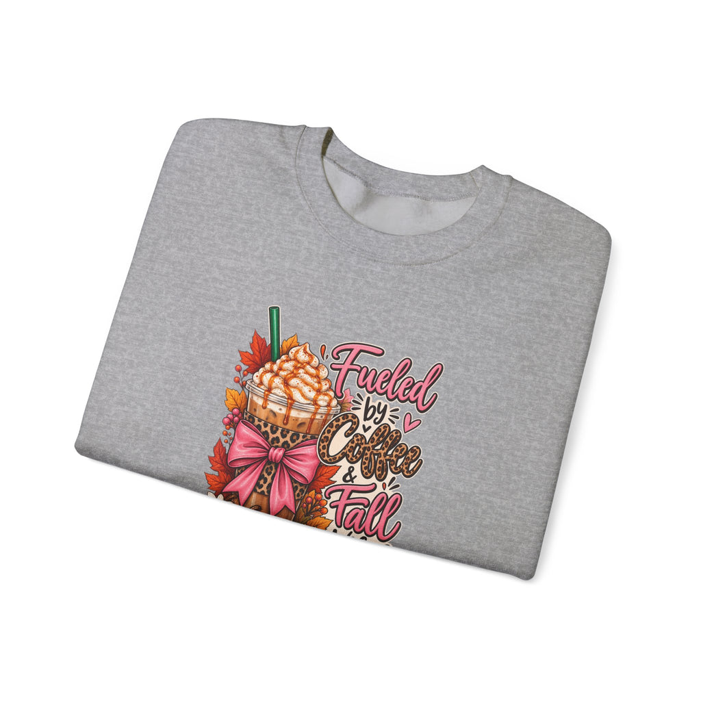 Fueled by Coffee & Fall Vibes Gildan Crewneck Sweatshirt