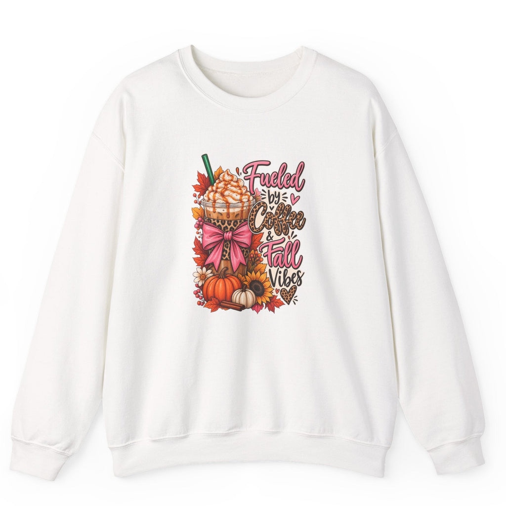 Fueled by Coffee & Fall Vibes Gildan Crewneck Sweatshirt