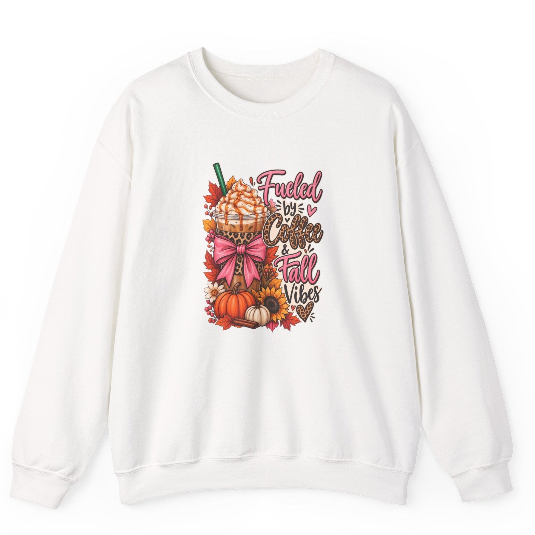 Fueled by Coffee & Fall Vibes Gildan Crewneck Sweatshirt