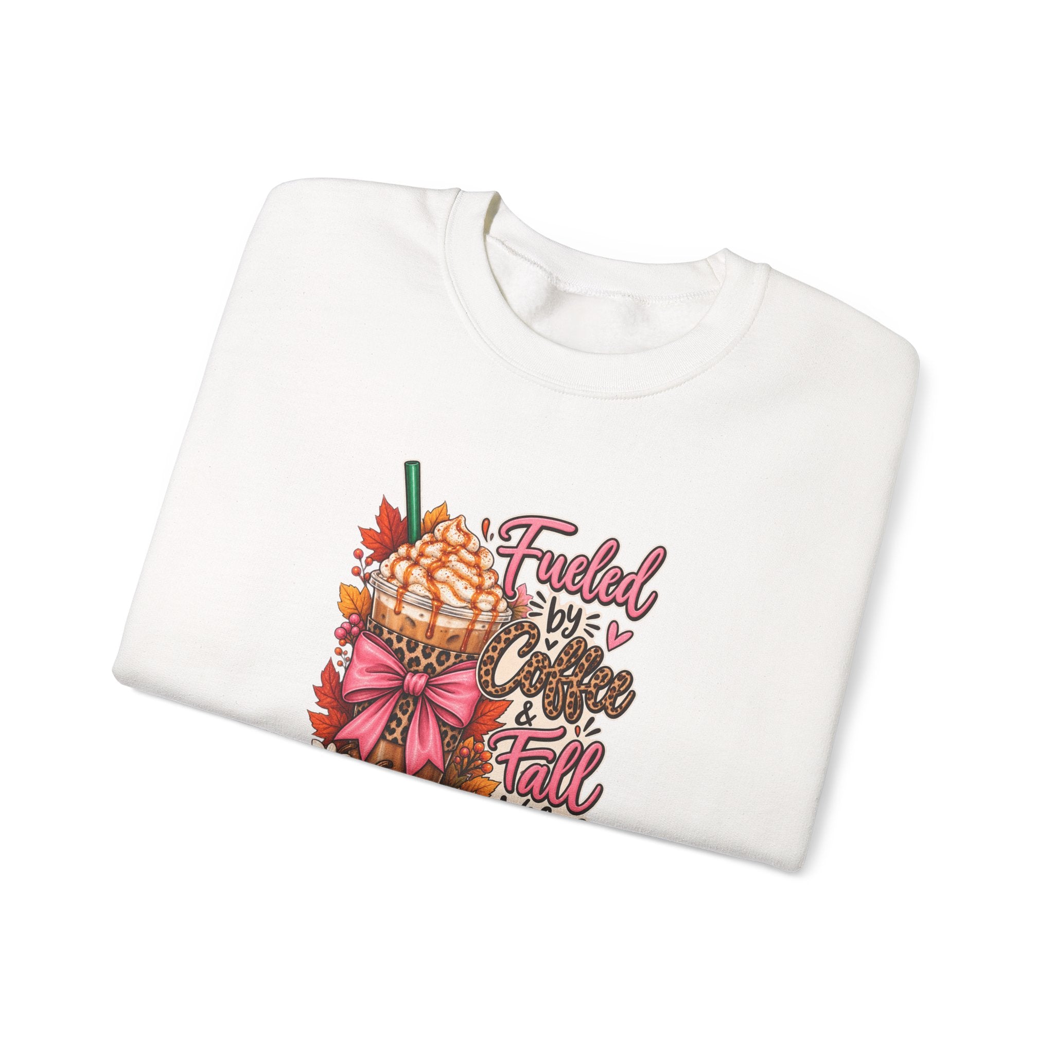 Fueled by Coffee & Fall Vibes Gildan Crewneck Sweatshirt