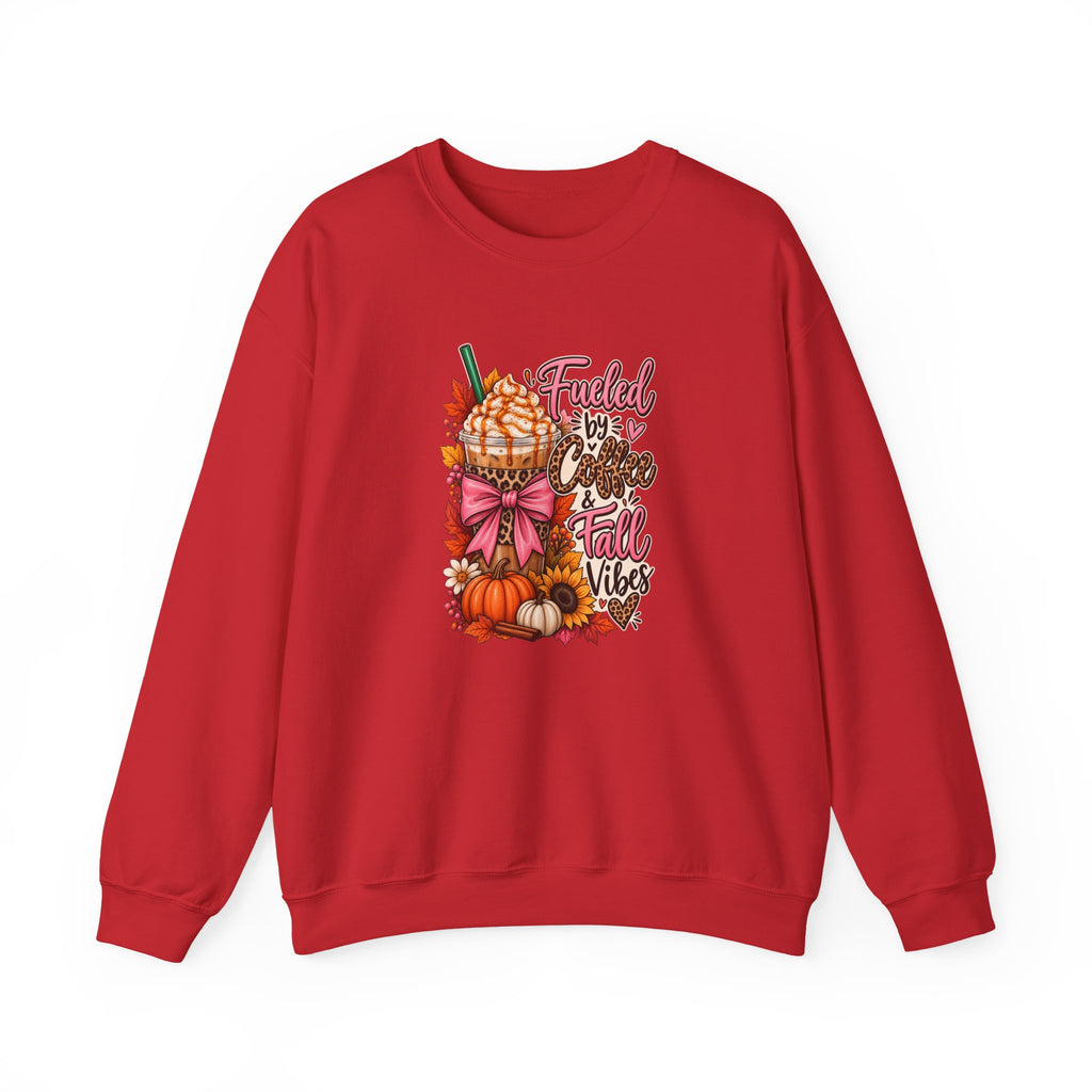 Fueled by Coffee & Fall Vibes Gildan Crewneck Sweatshirt