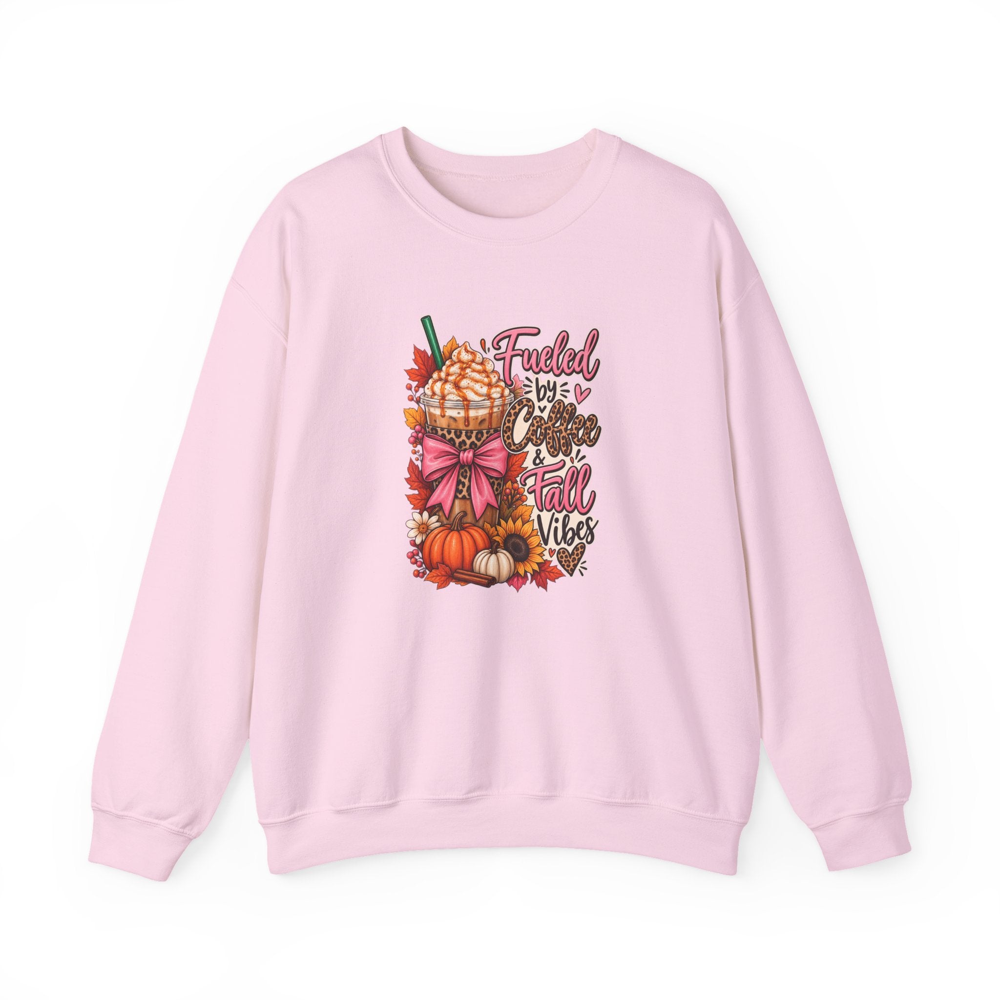 Fueled by Coffee & Fall Vibes Gildan Crewneck Sweatshirt