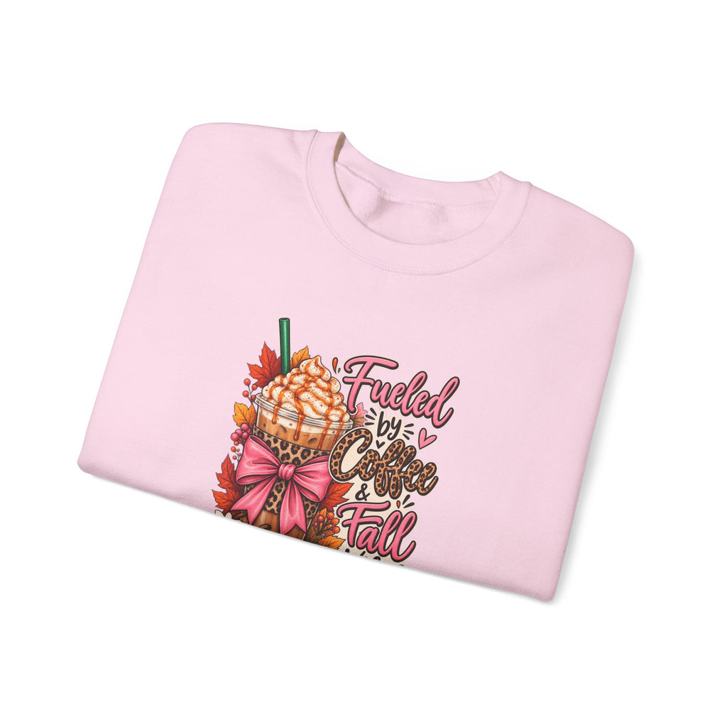 Fueled by Coffee & Fall Vibes Gildan Crewneck Sweatshirt