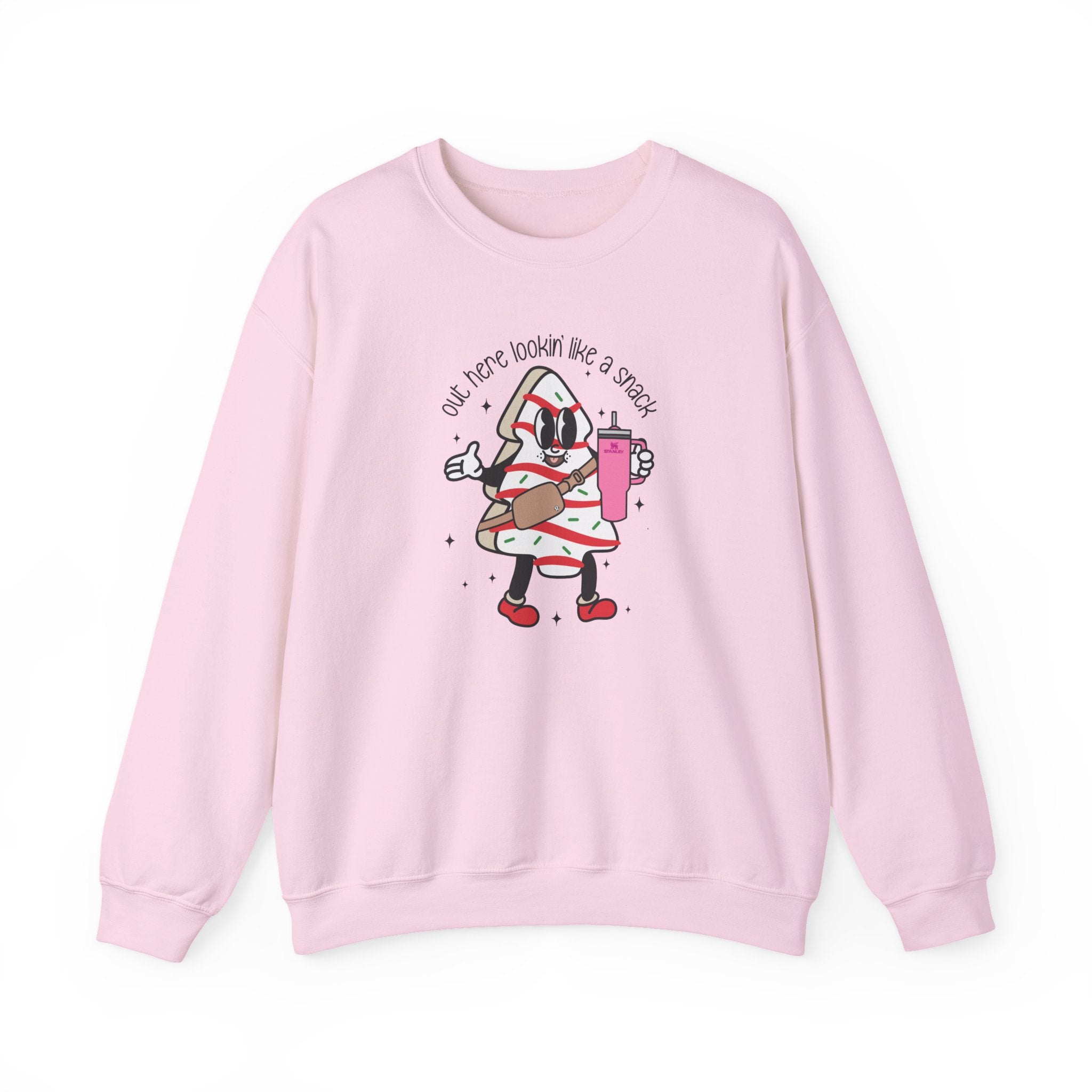 Out Here Looking Like a Snack Christmas Crewneck Sweatshirt | Gildan Unisex Holiday Sweatshirt | Funny Christmas Graphic Sweatshirt