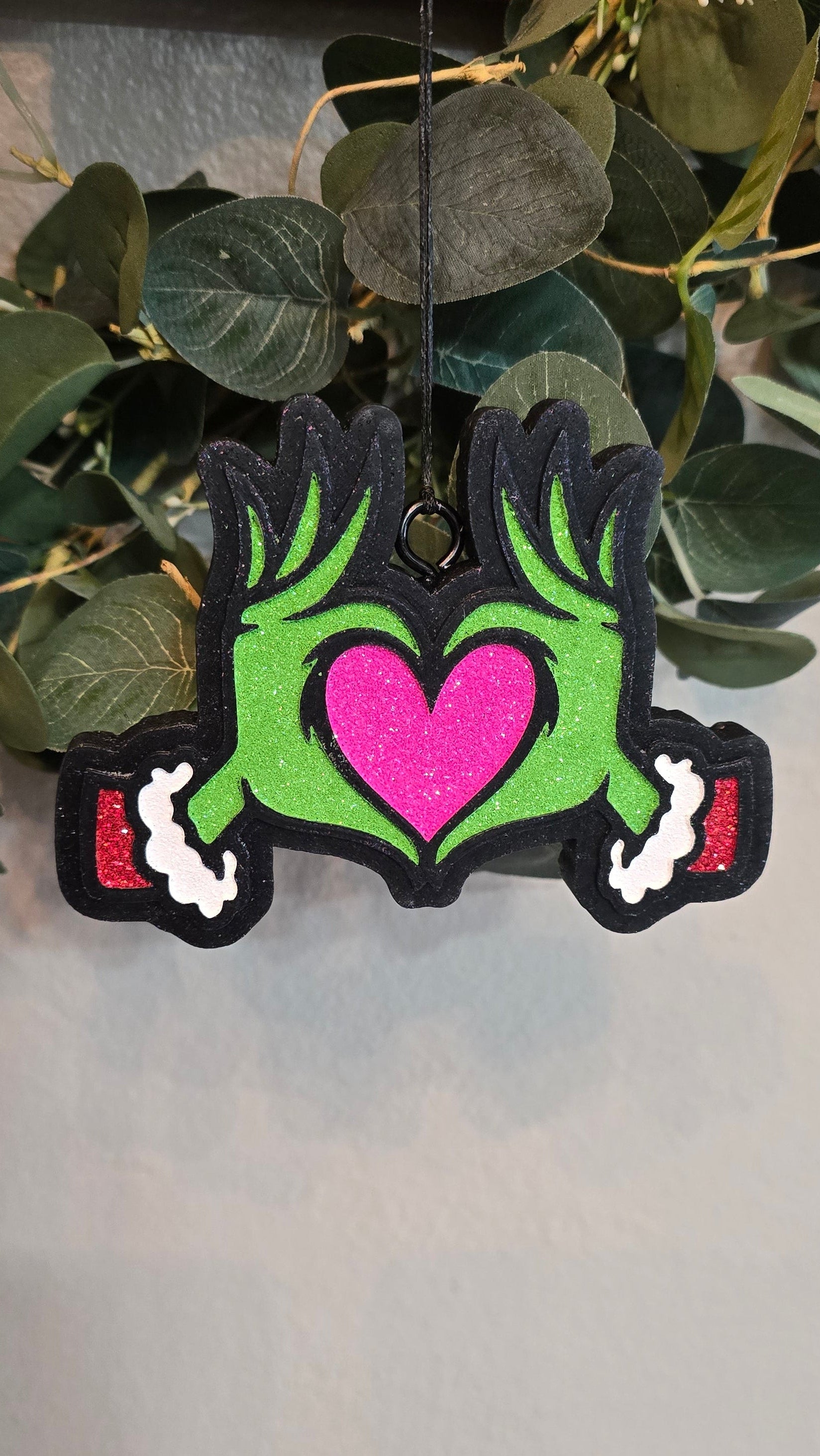 Green Heart Hands Car Freshie - Christmas season car freshener
