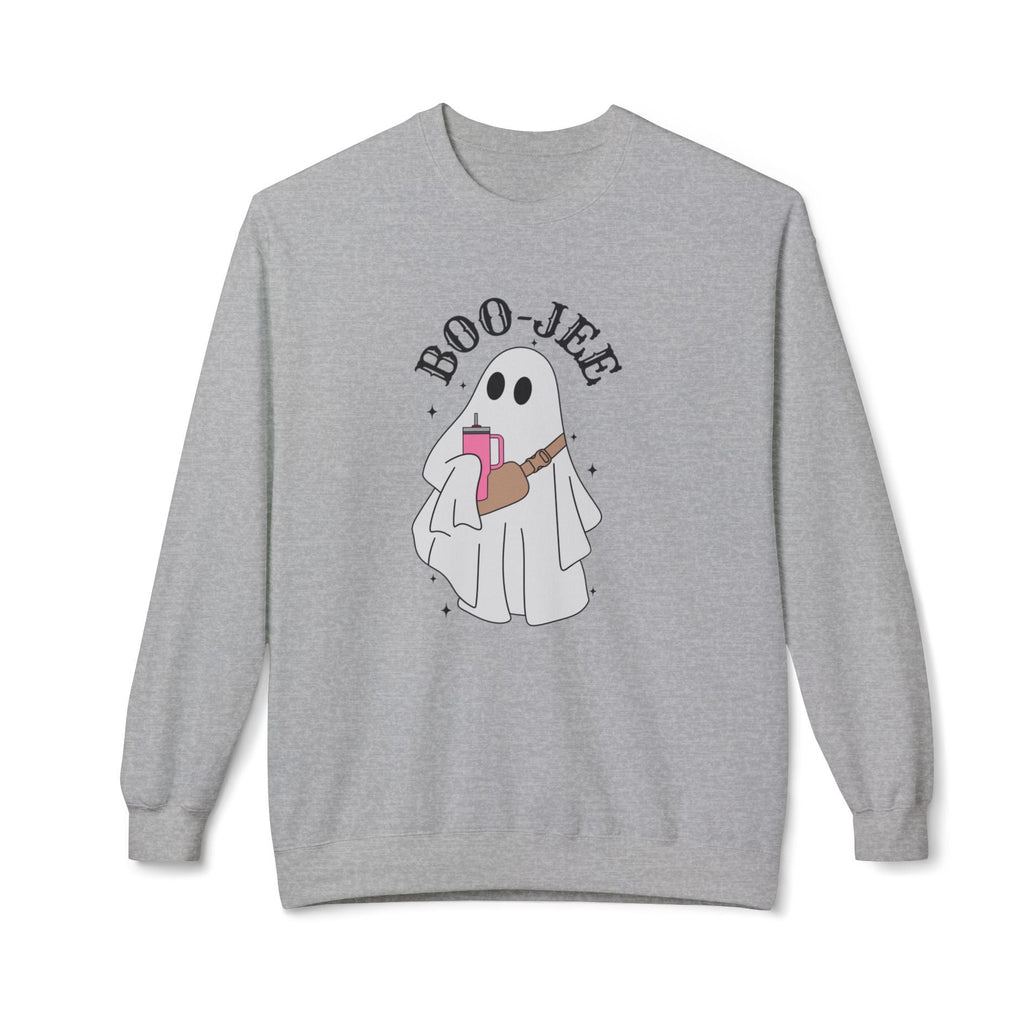 Boo-Jee Ghost Halloween Sweatshirt | Cozy Spooky Season Crewneck | Cute Ghost Coffee Fall Sweatshirt