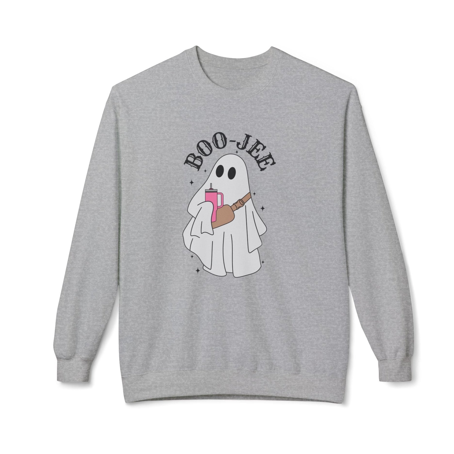 Boo-Jee Ghost Halloween Sweatshirt | Cozy Spooky Season Crewneck | Cute Ghost Coffee Fall Sweatshirt