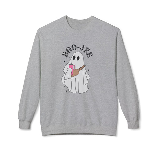 Boo-Jee Ghost Halloween Sweatshirt | Cozy Spooky Season Crewneck | Cute Ghost Coffee Fall Sweatshirt