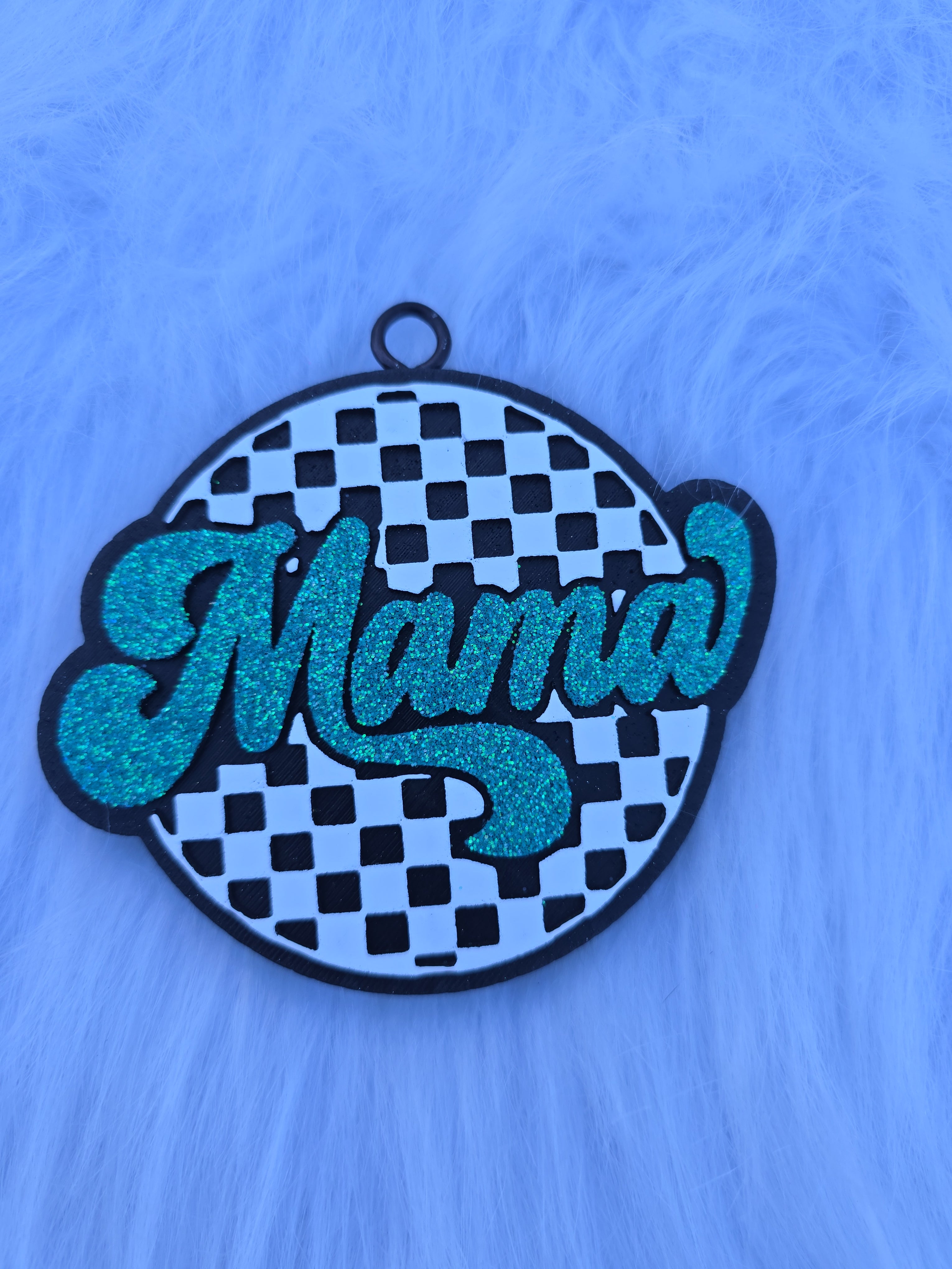 Mama Checkered Car Freshener | Trendy Mom Car Accessory