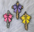 Cross with Ribbon Bow Car Freshie | Handmade Christian Car Air Freshener