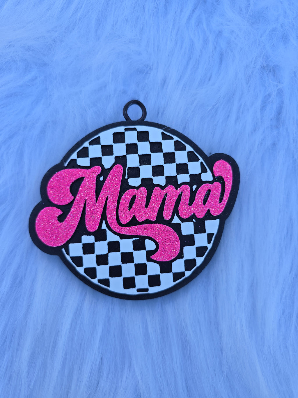 Mama Checkered Car Freshener | Trendy Mom Car Accessory