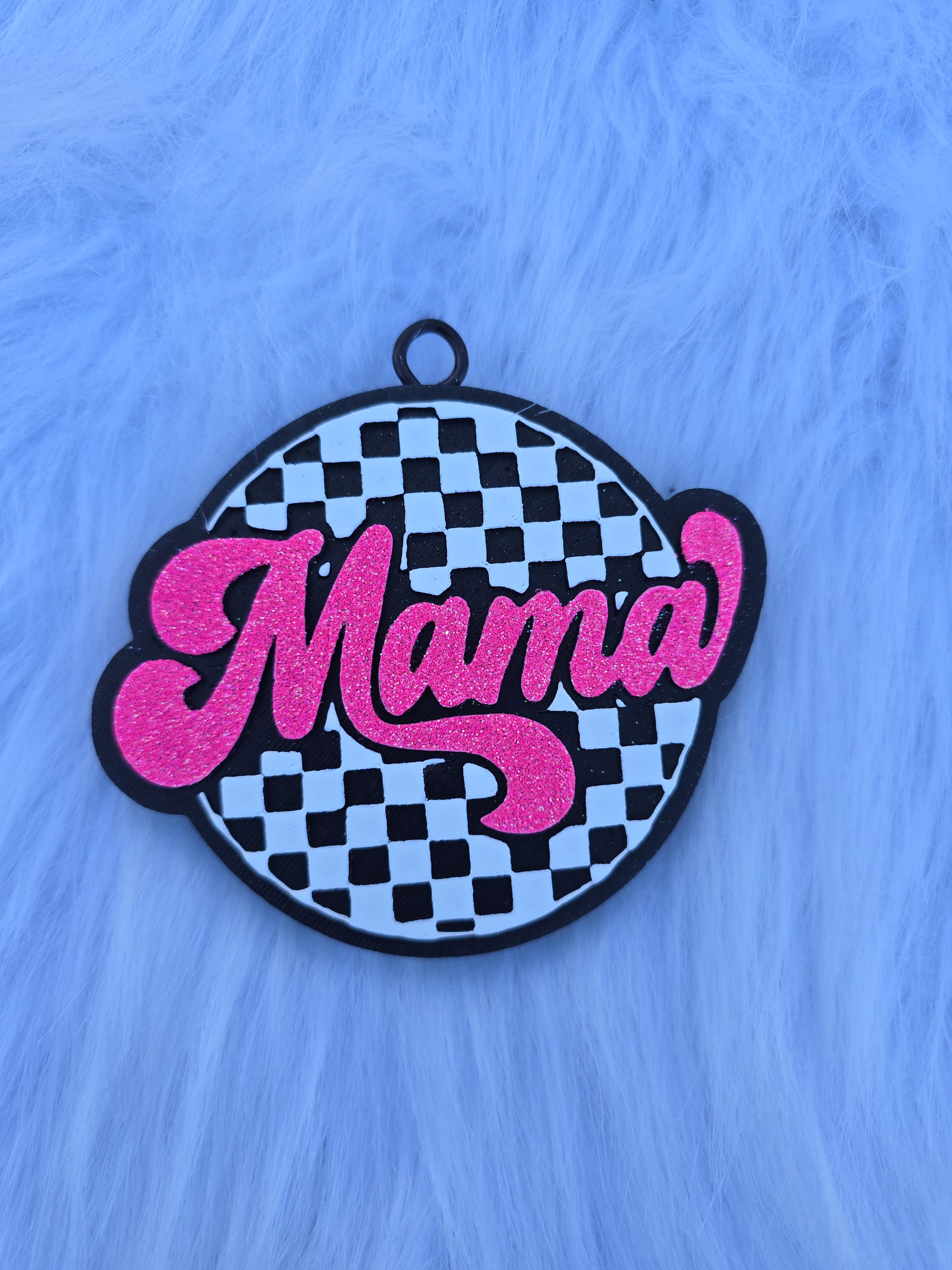 Mama Checkered Car Freshener | Trendy Mom Car Accessory