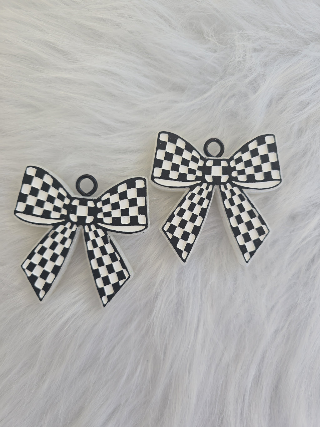Checkered Bow Vent Clip Car Freshie | Cute Aesthetic Air Freshener for Car Vents | Handmade Scented Car Decor