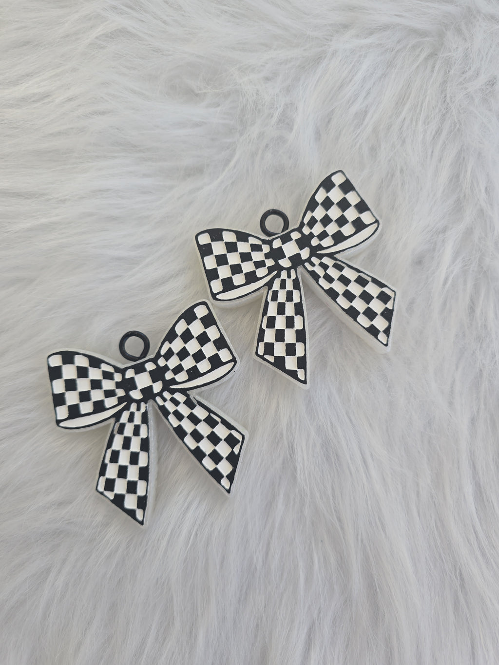 Checkered Bow Vent Clip Car Freshie | Cute Aesthetic Air Freshener for Car Vents | Handmade Scented Car Decor