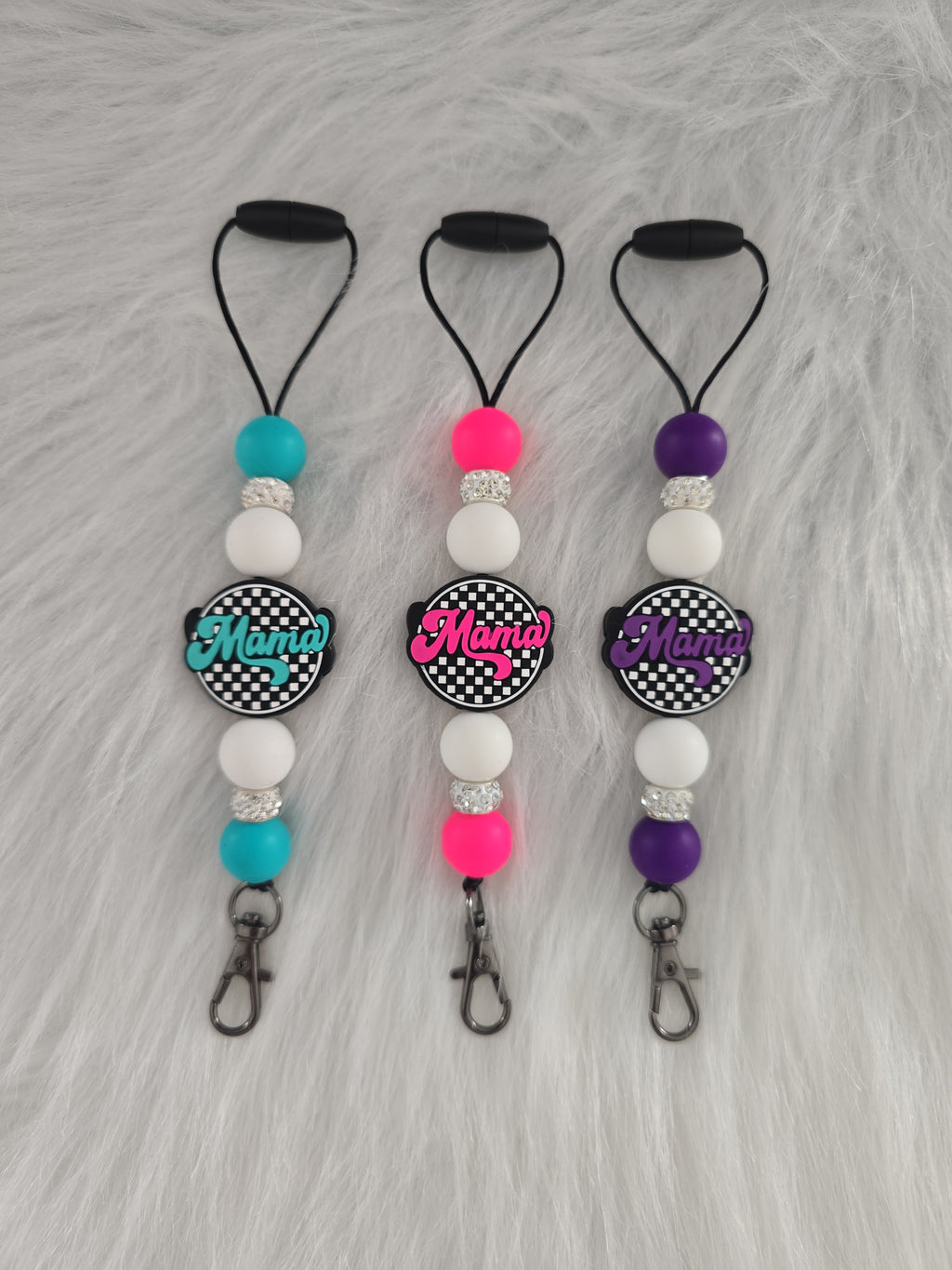 Mama Checkered Car Freshie Hanger | Trendy Checkered Car Air Freshener | Handmade Gift for Moms
