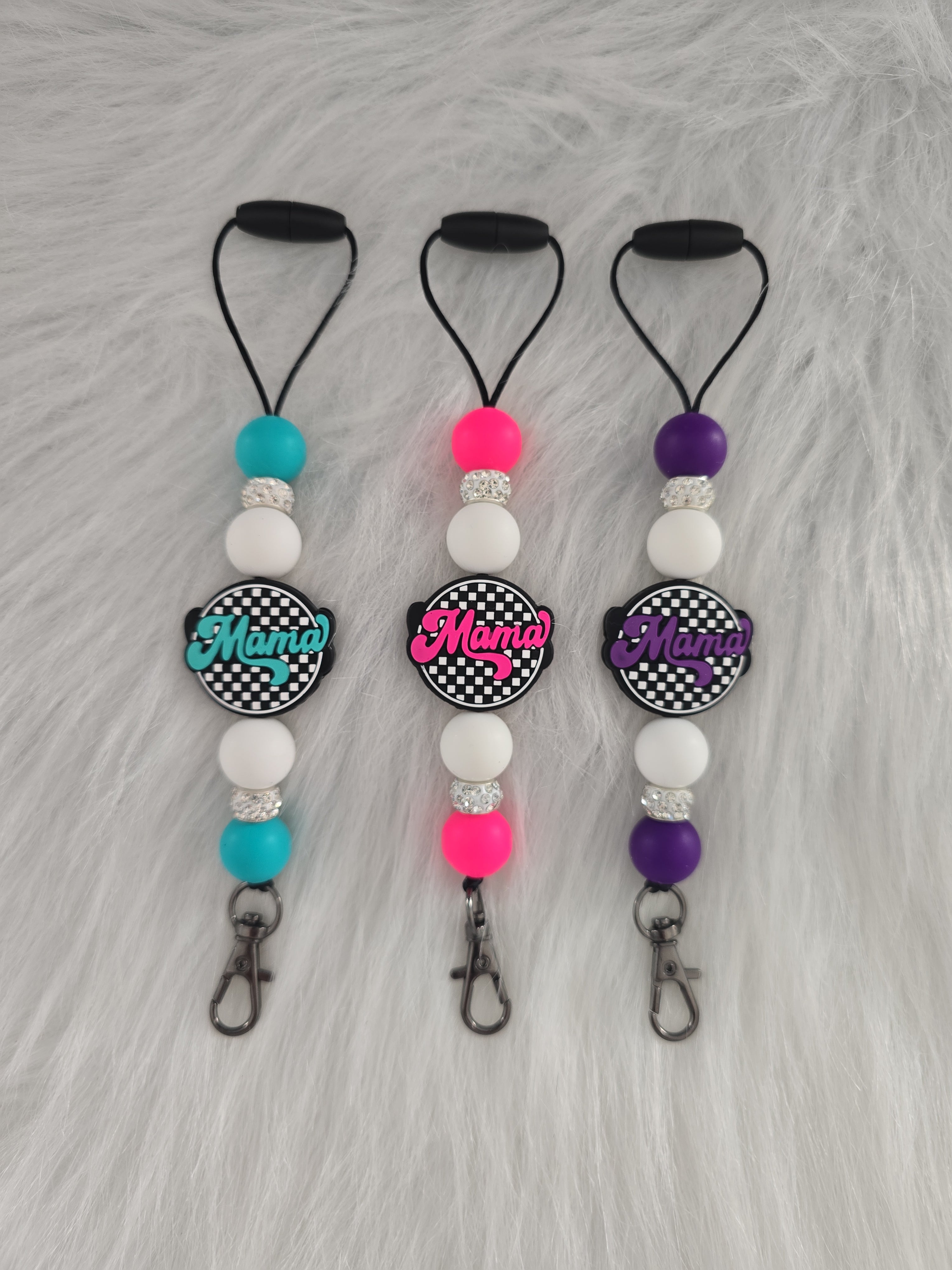 Mama Checkered Car Freshie Hanger | Trendy Checkered Car Air Freshener | Handmade Gift for Moms