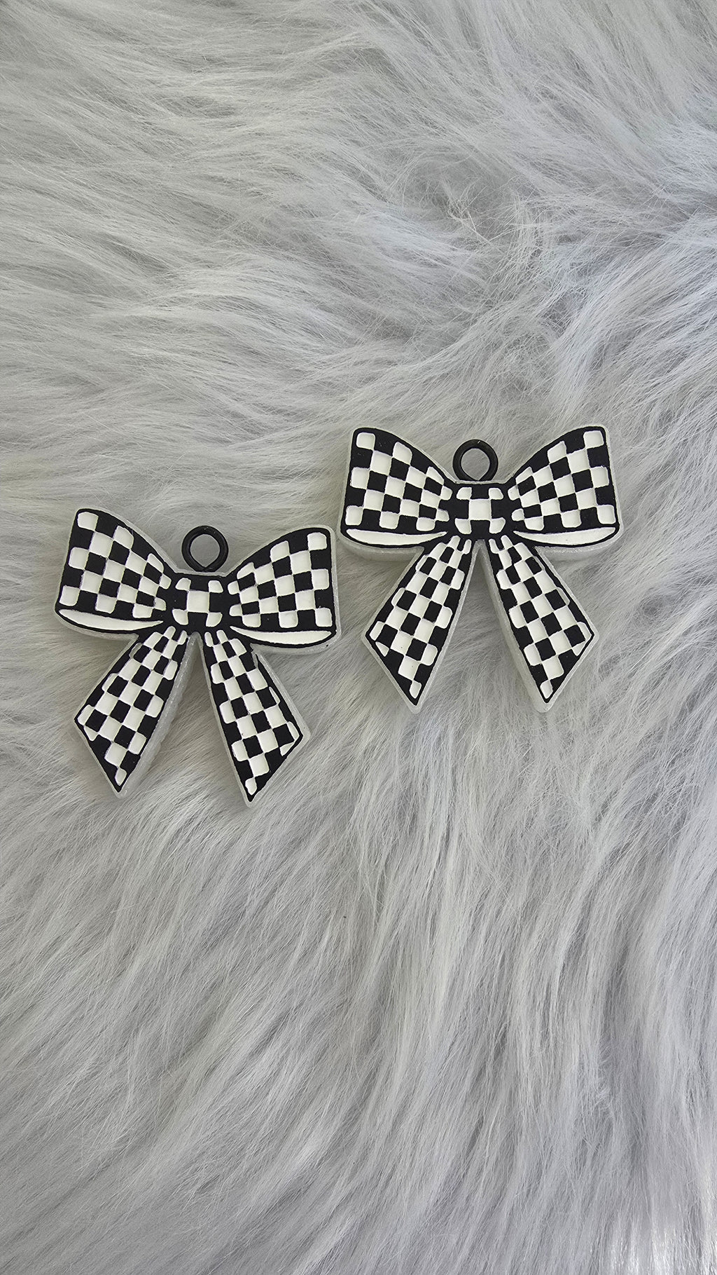 Checkered Bow Vent Clip Car Freshie | Cute Aesthetic Air Freshener for Car Vents | Handmade Scented Car Decor