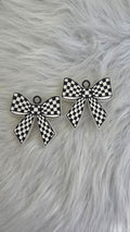 Checkered Bow Vent Clip Car Freshie | Cute Aesthetic Air Freshener for Car Vents | Handmade Scented Car Decor
