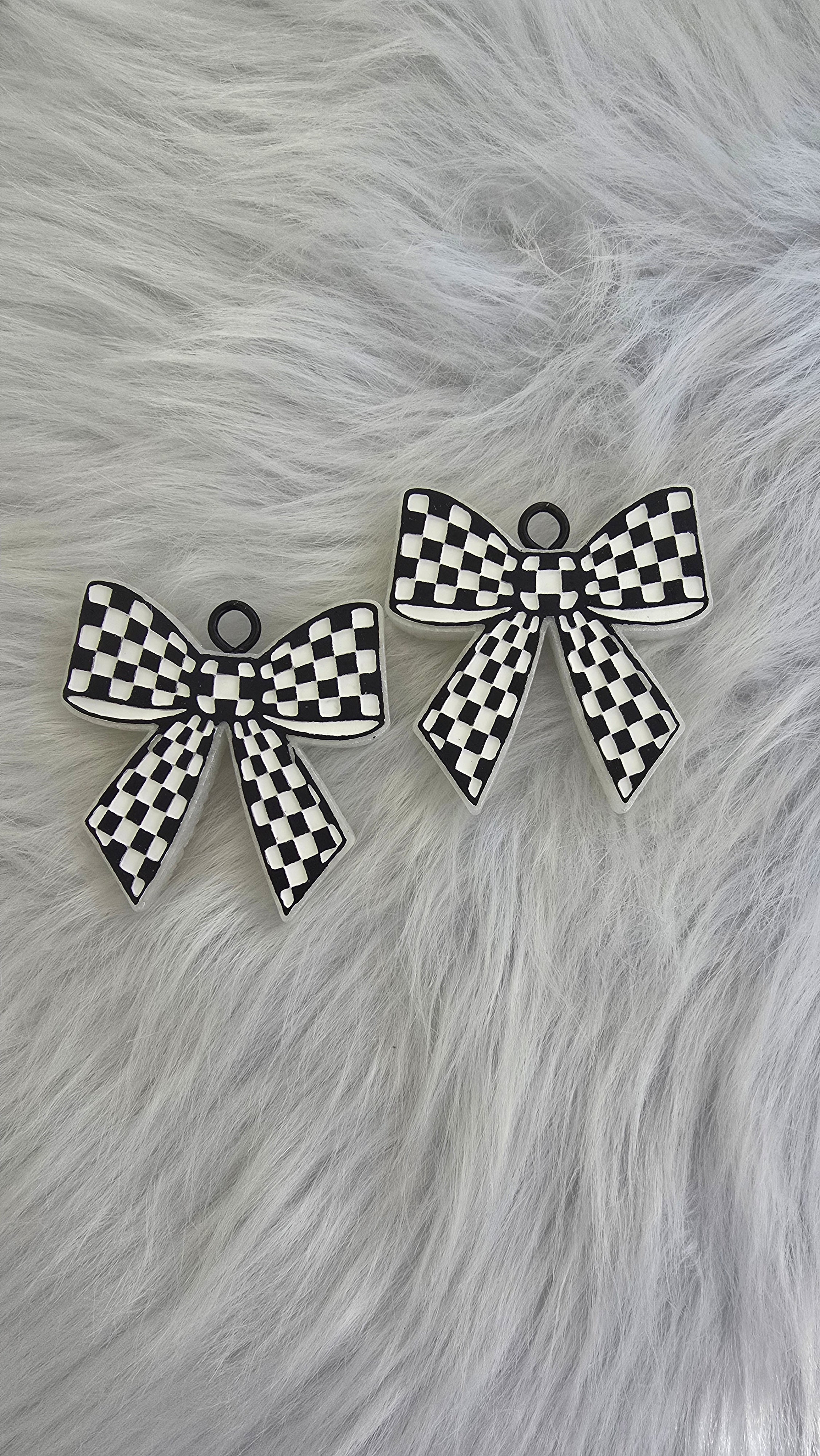 Checkered Bow Vent Clip Car Freshie | Cute Aesthetic Air Freshener for Car Vents | Handmade Scented Car Decor