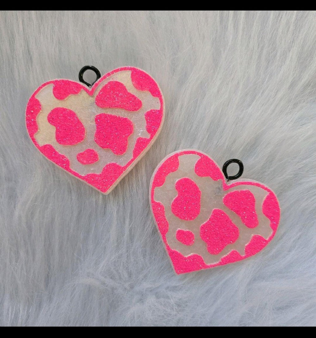Heart Cow Print Car Freshie | Vent Clip Car Freshener / Western Car Freshie