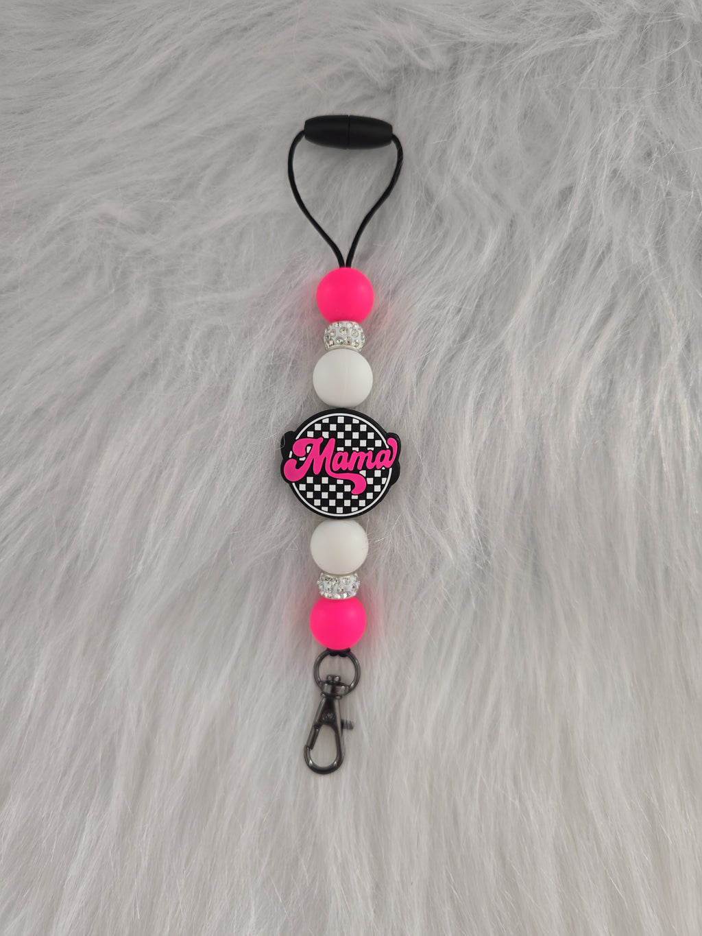 Mama Checkered Car Freshie Hanger | Trendy Checkered Car Air Freshener | Handmade Gift for Moms