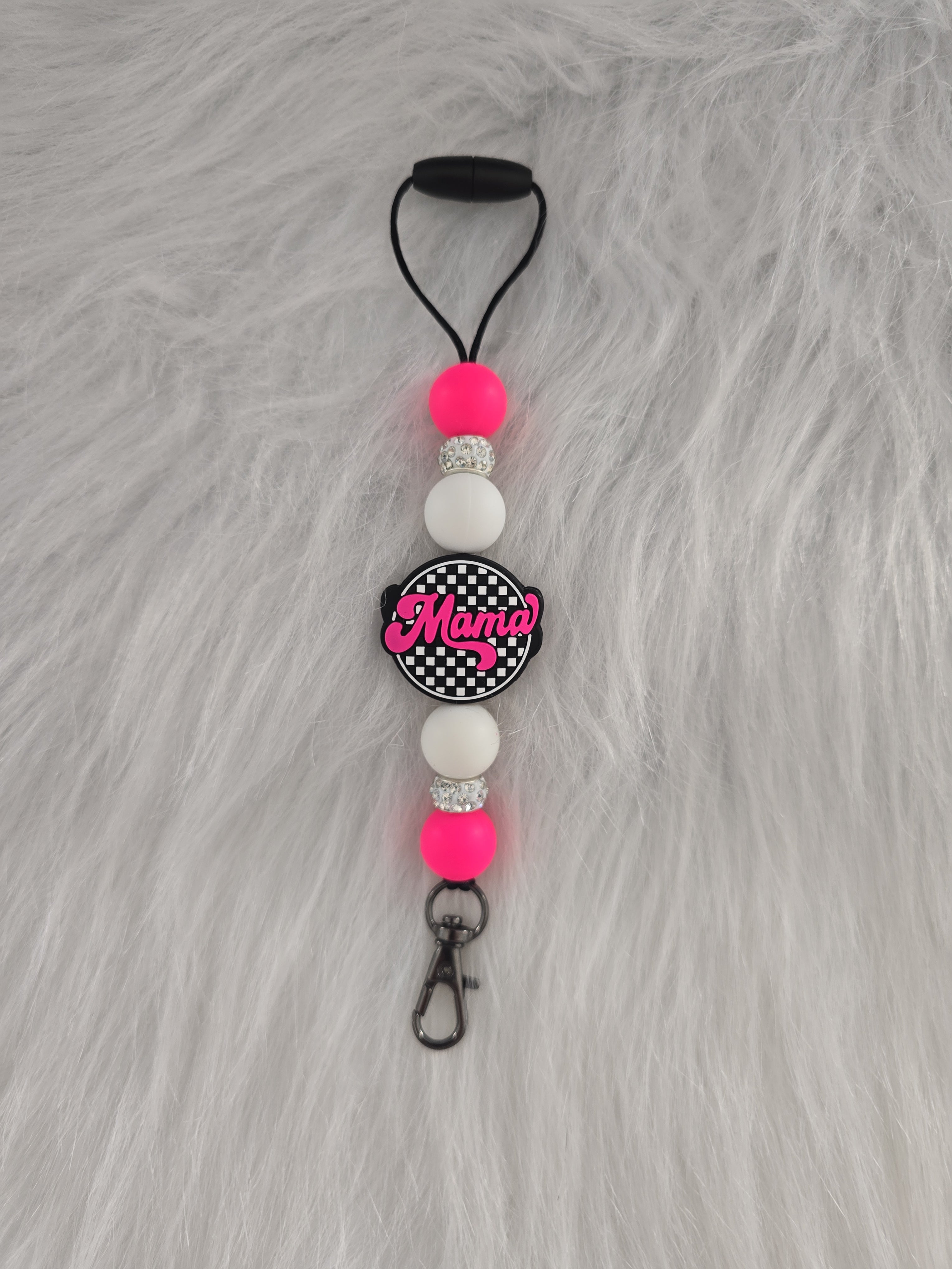 Mama Checkered Car Freshie Hanger | Trendy Checkered Car Air Freshener | Handmade Gift for Moms