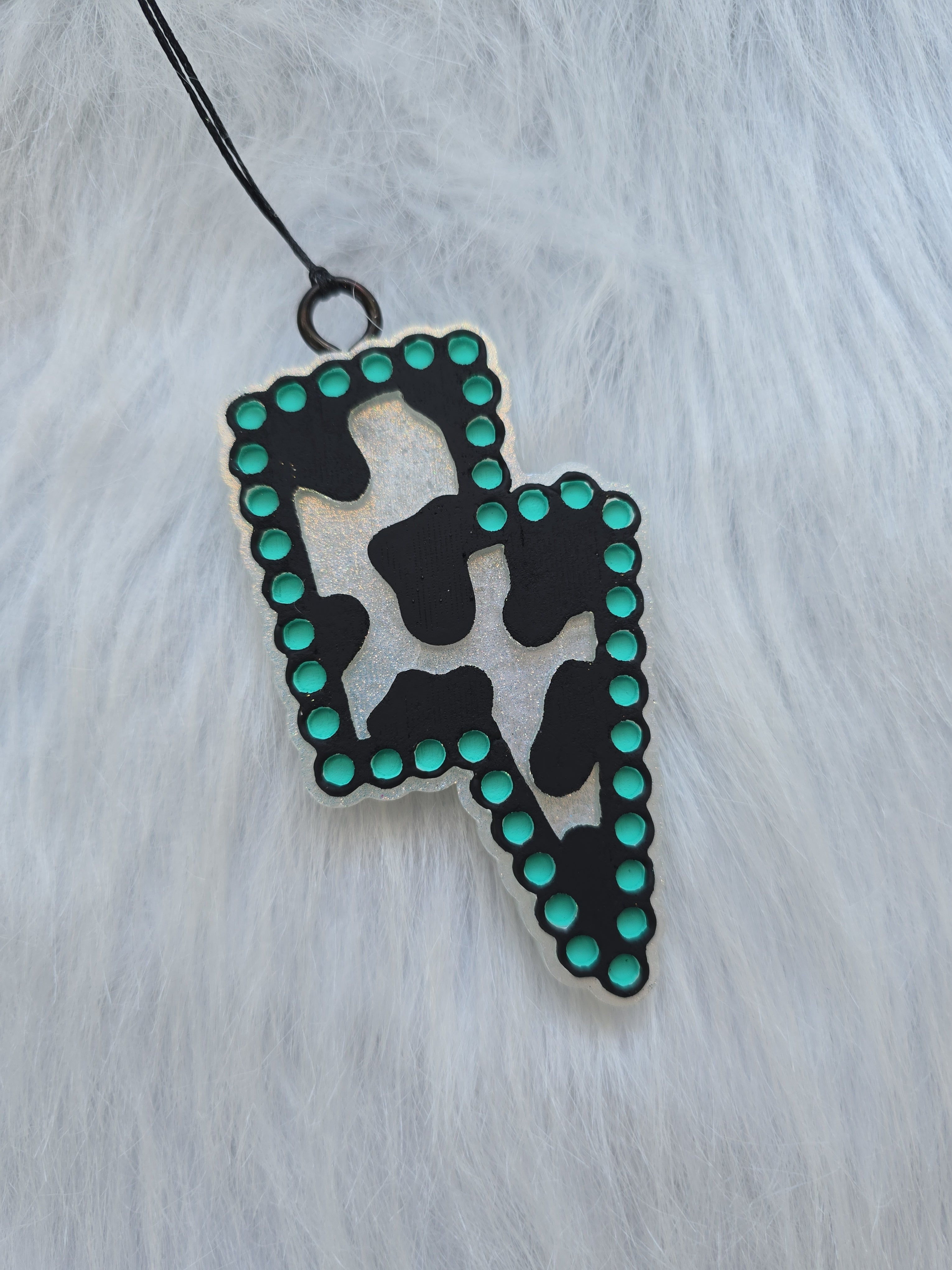Cow Print Lightning Bolt Car Freshener | Western Glam Air Freshener