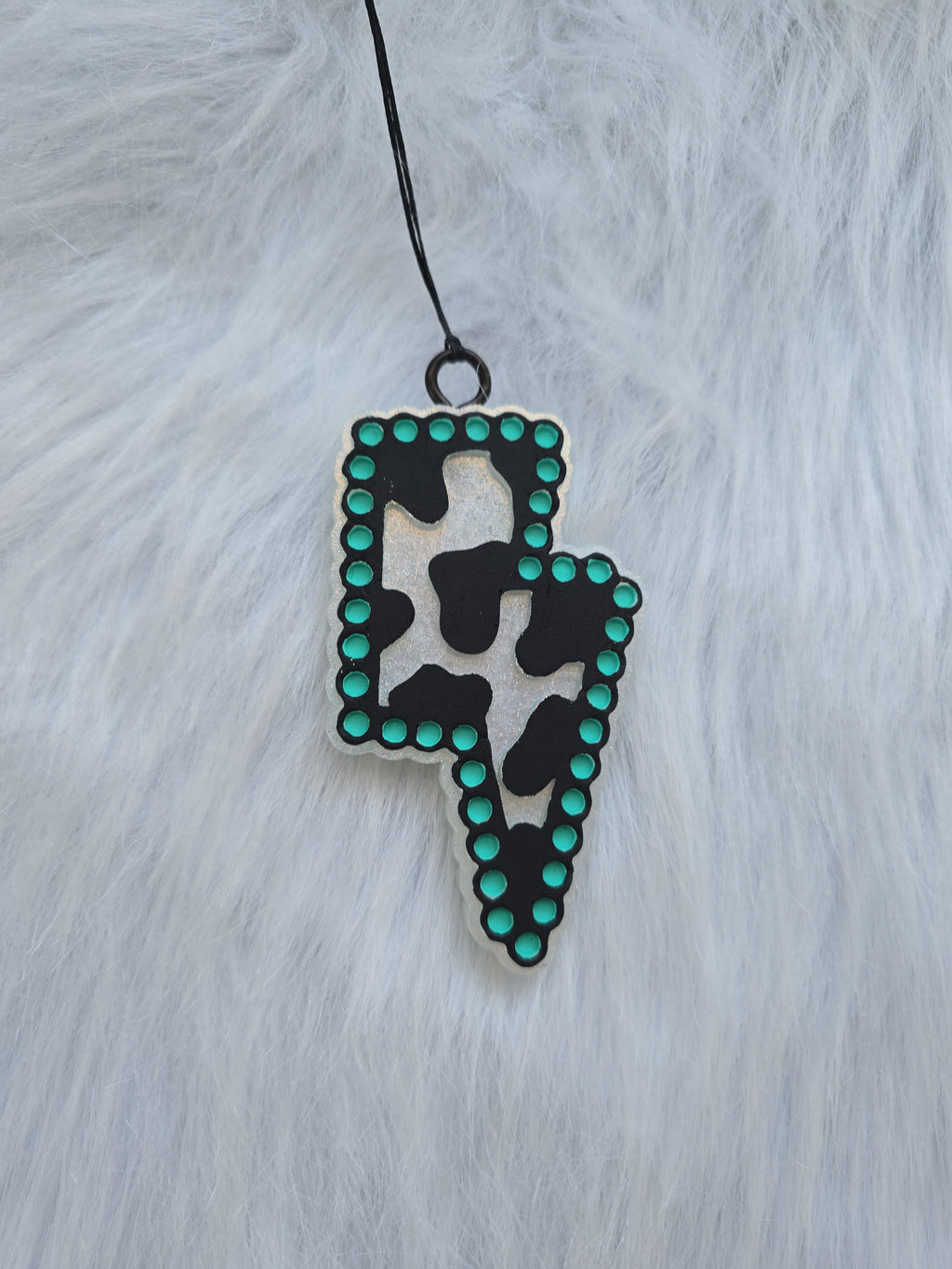 Cow Print Lightning Bolt Car Freshener | Western Glam Air Freshener