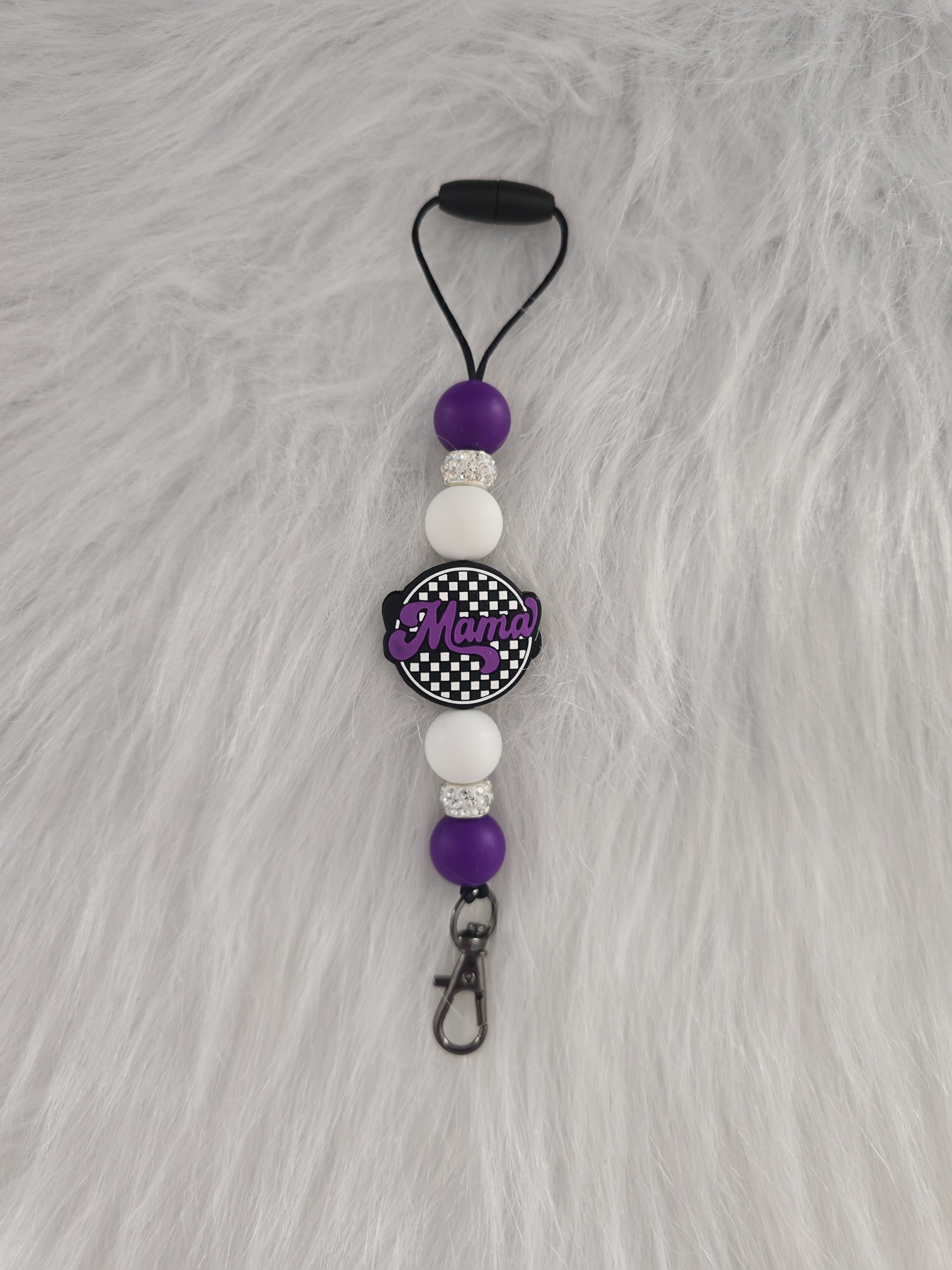 Mama Checkered Car Freshie Hanger | Trendy Checkered Car Air Freshener | Handmade Gift for Moms