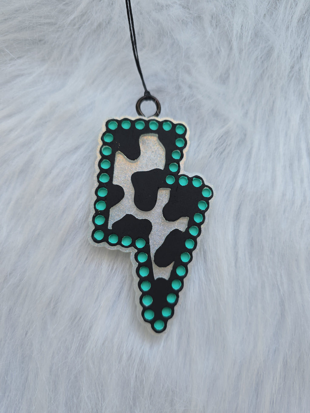 Cow Print Lightning Bolt Car Freshener | Western Glam Air Freshener
