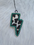 Cow Print Lightning Bolt Car Freshener | Western Glam Air Freshener