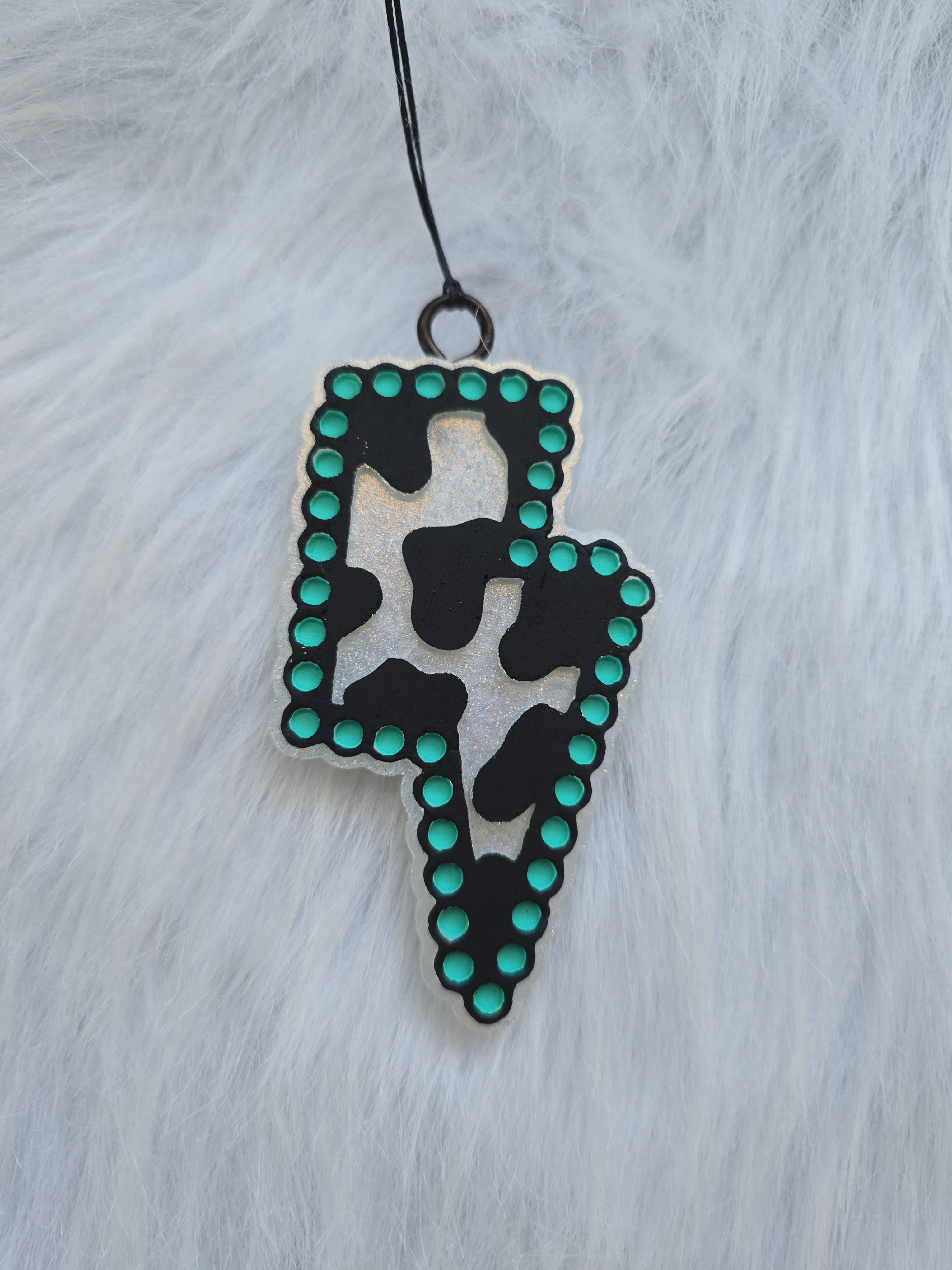 Cow Print Lightning Bolt Car Freshener | Western Glam Air Freshener